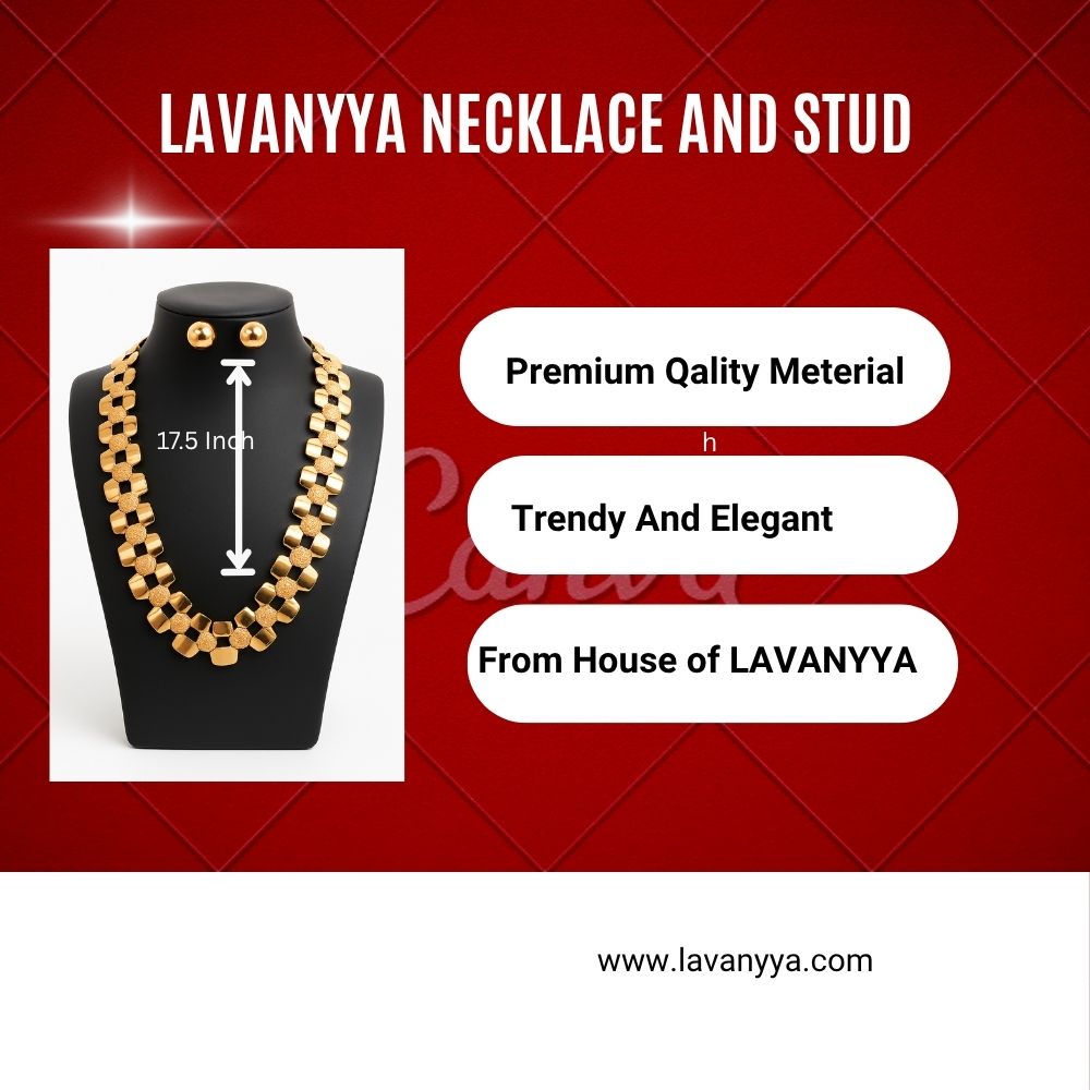 Lavanyya Hollywood inspired Premium Necklace Set for Women | Lightweight Stylish Jewelry for Weddings & Parties