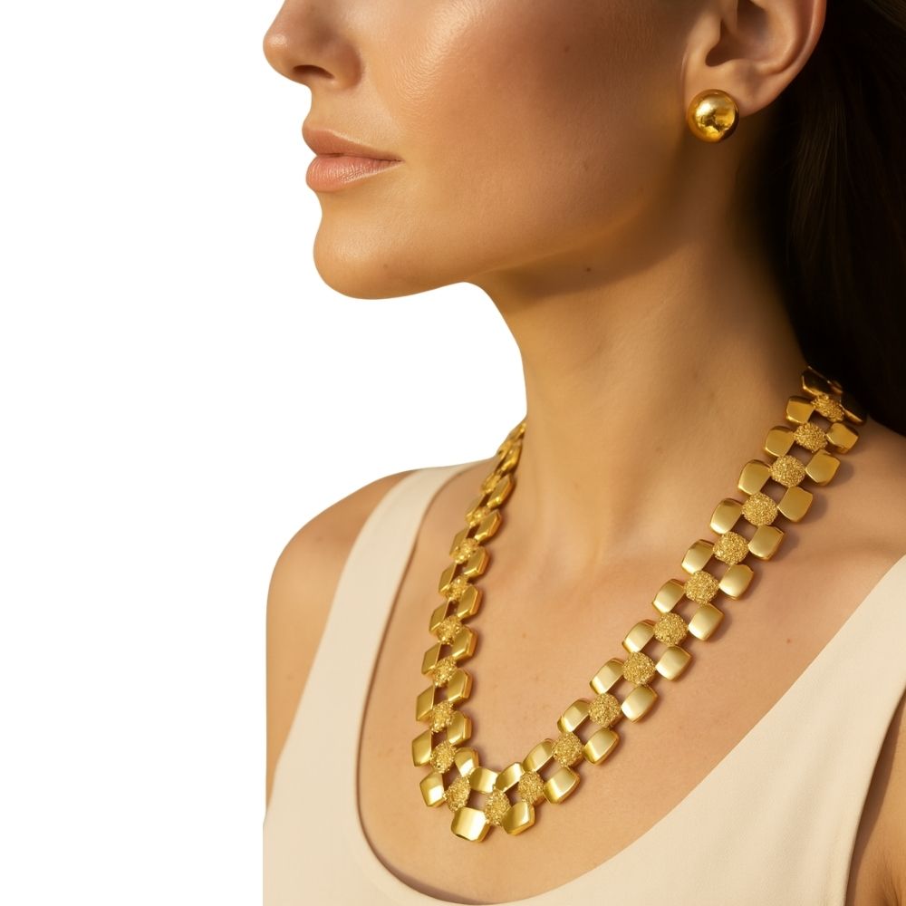 Lavanyya Hollywood inspired Premium Necklace Set for Women | Lightweight Stylish Jewelry for Weddings & Parties