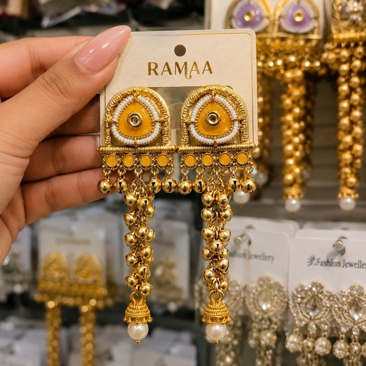 mustard-yellow-ghungroo-earrings